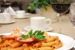 Rigatoni with shrimp